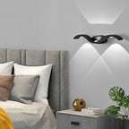 Premium Outdoor Up-Down LED Wave Wall Sconce