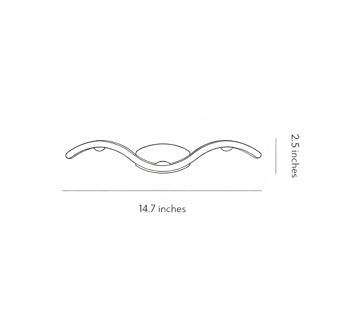 Premium Outdoor Up-Down LED Wave Wall Sconce
