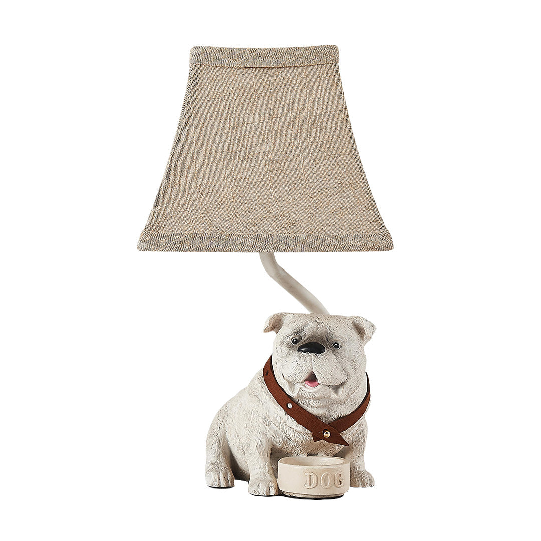 Elegant White Resin Dog Table Lamp - Mid-Century Decorative Lighting