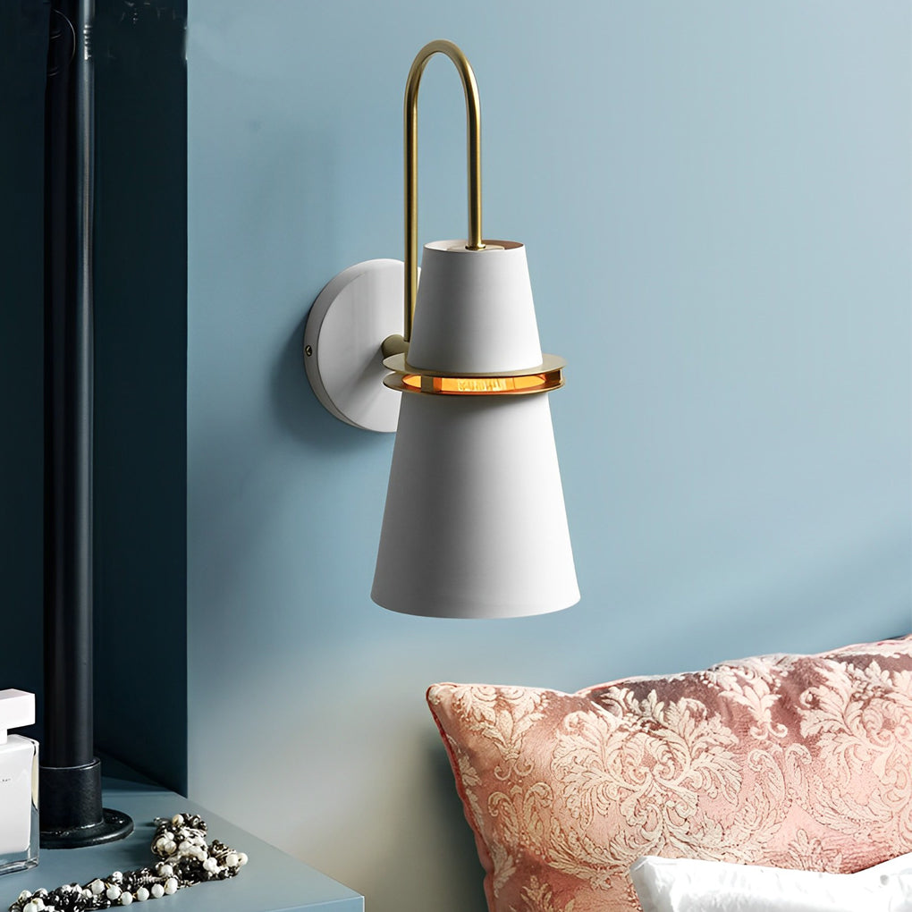 Modern White Cone Wall Lamp - Creative Iron Design