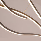 Wavy Curved LED Pendant Light - Modern Metal Ceiling Fixture