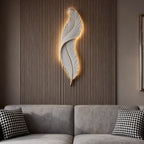 Modern White Resin Feather LED Wall Light - Luxury Corridor Lamp