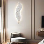 Modern White Resin Feather LED Wall Light - Luxury Corridor Lamp