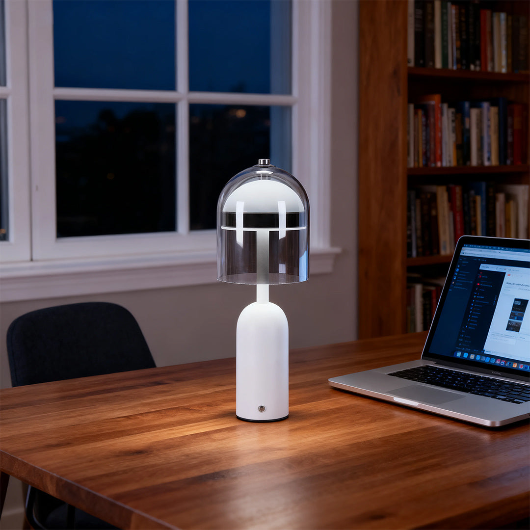 Minimalist Italian Glass Shade Table Lamp - Elegant Ambient Lighting