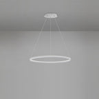 Modern Black LED Ring Chandelier - Aluminum Ceiling Light
