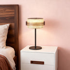 Vintage Iron Frame Table Lamp with PS Lampshade