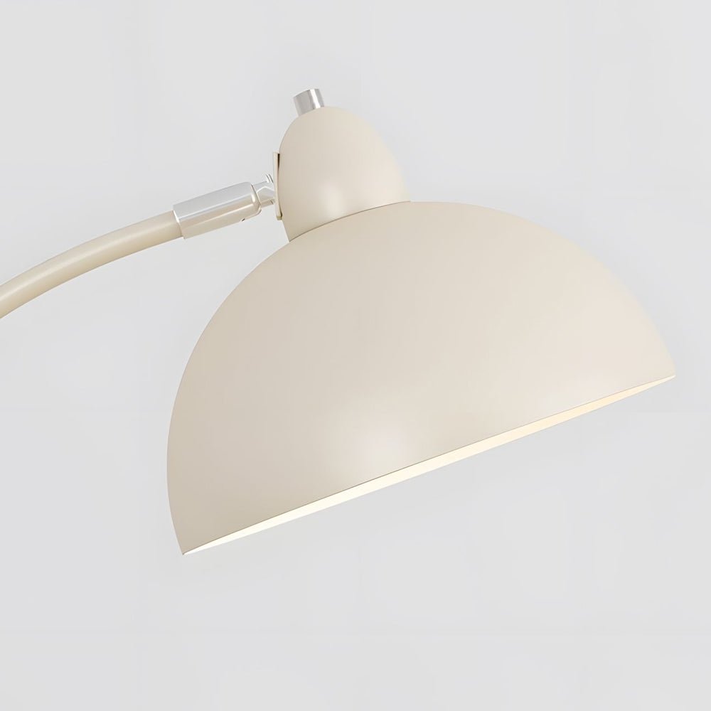 Premium White Arc Floor Lamp with Chrome Finish and Dome Shade