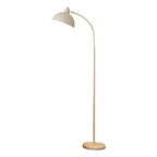 Premium White Arc Floor Lamp with Chrome Finish and Dome Shade