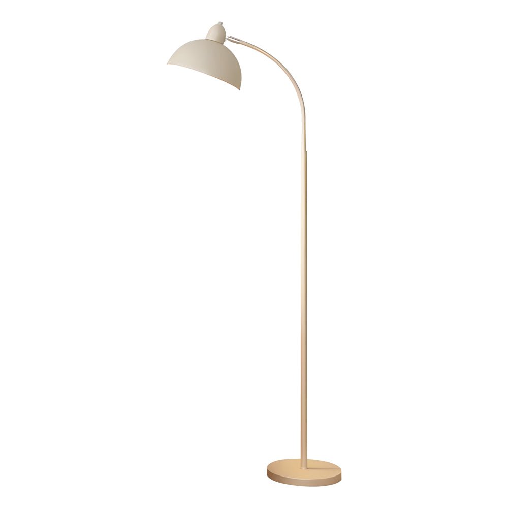 Premium White Arc Floor Lamp with Chrome Finish and Dome Shade