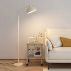 Premium White Arc Floor Lamp with Chrome Finish and Dome Shade
