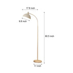 Premium White Arc Floor Lamp with Chrome Finish and Dome Shade