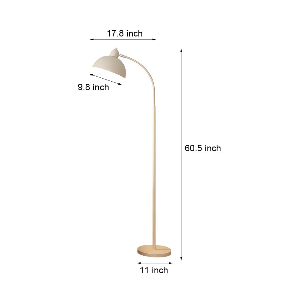 Premium White Arc Floor Lamp with Chrome Finish and Dome Shade
