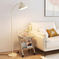 Premium White Arc Floor Lamp with Chrome Finish and Dome Shade