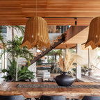 Artistic Rattan and Iron Hanging Pendant Light