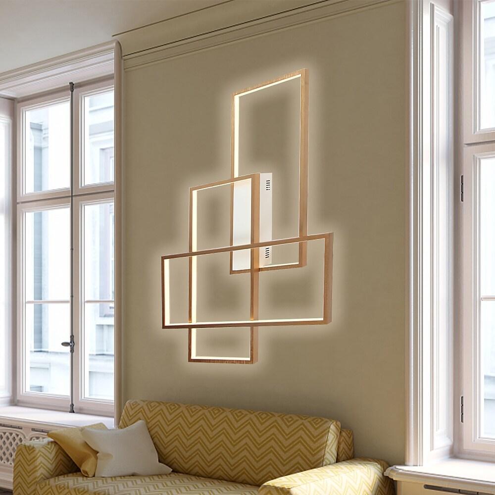 Aluminum Geometric Flush Mount LED Ceiling Light - Overlapping Rectangles Design