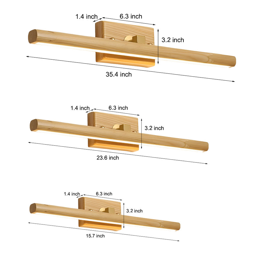 Premium Japanese Rotatable LED Wood Bathroom Vanity Light