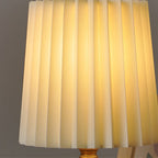 Premium Wood Column Table Lamp with Pleated Empire Shade