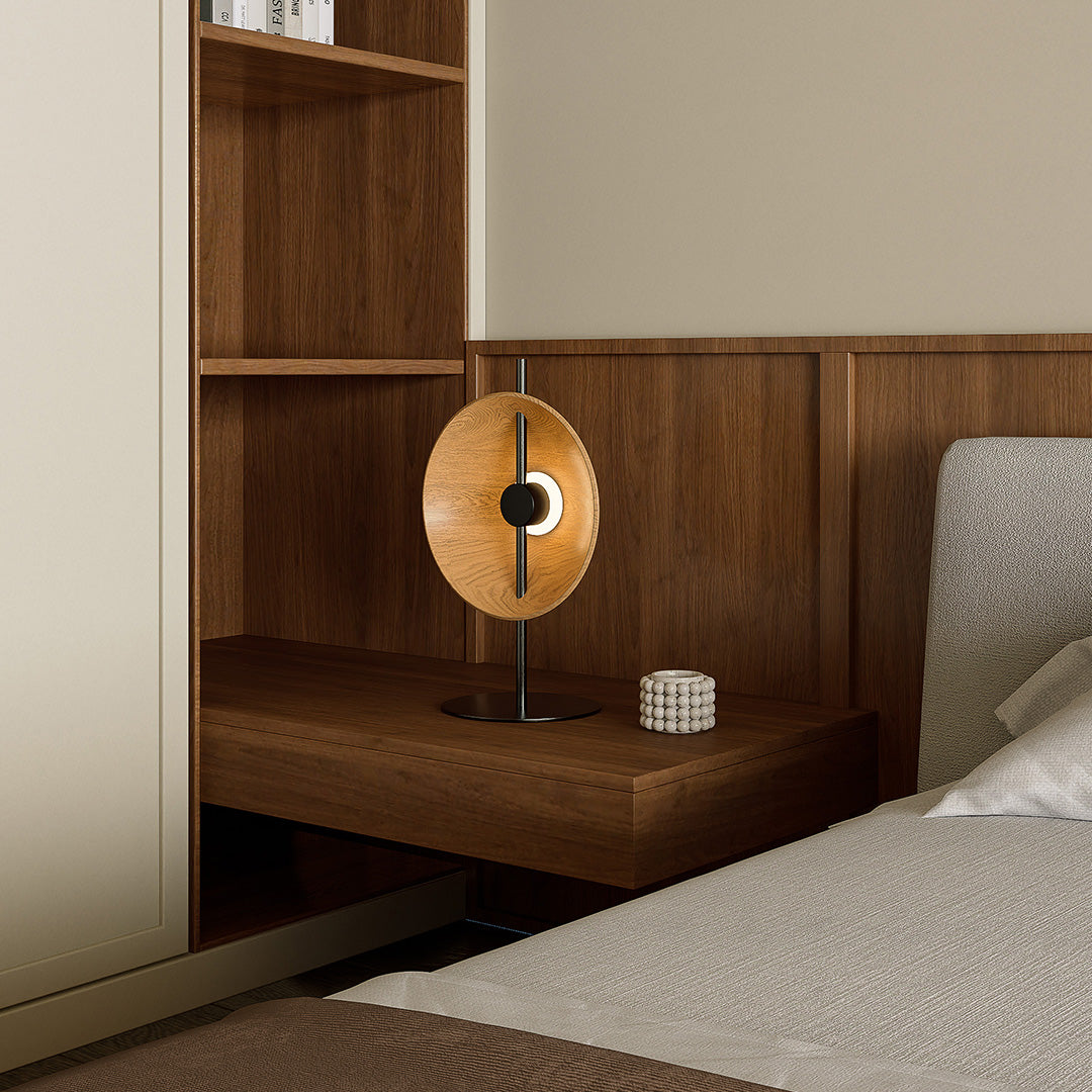 Premium Modern Wood Table Lamp - Minimalist Artistic Design