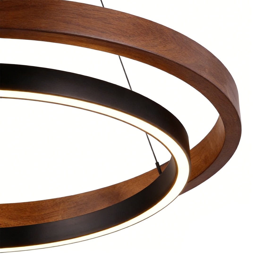 Modern Black Round LED Chandelier with Three-Step Dimming