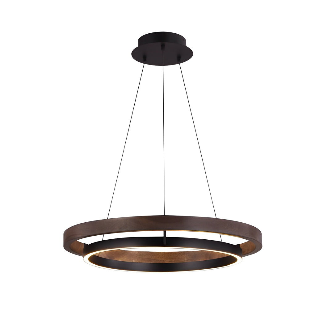 Modern Black Round LED Chandelier with Three-Step Dimming