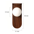Mid-Century Minimalist Wood Grain LED Wall Lights