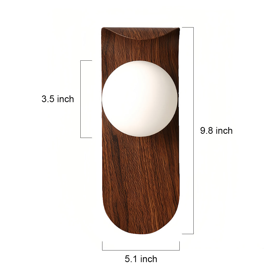 Mid-Century Minimalist Wood Grain LED Wall Lights