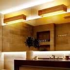 Rectangular Waterproof LED Wooden Wall Lamp - Nordic Style