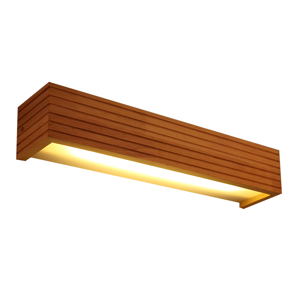 Rectangular Waterproof LED Wooden Wall Lamp - Nordic Style
