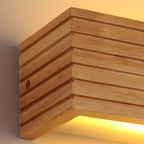 Rectangular Waterproof LED Wooden Wall Lamp - Nordic Style