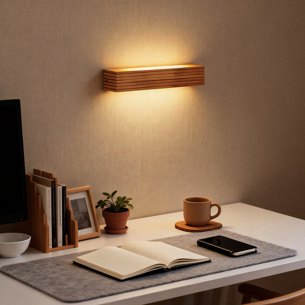 Rectangular Waterproof LED Wooden Wall Lamp - Nordic Style