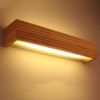 Rectangular Waterproof LED Wooden Wall Lamp - Nordic Style