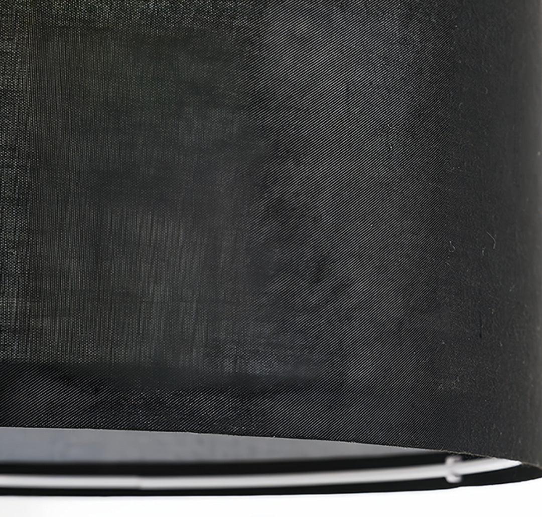 Minimalist Arc Floor Lamp with Fabric Shade - Modern Metal Design for Living Room