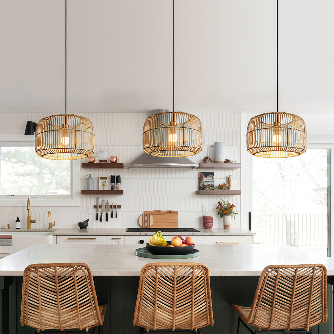 Japanese Minimalist Woven Pendant Ceiling Light