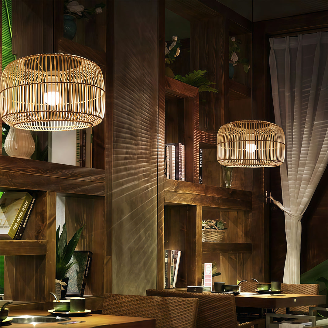 Japanese Minimalist Woven Pendant Ceiling Light
