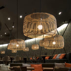 Japanese Minimalist Woven Pendant Ceiling Light