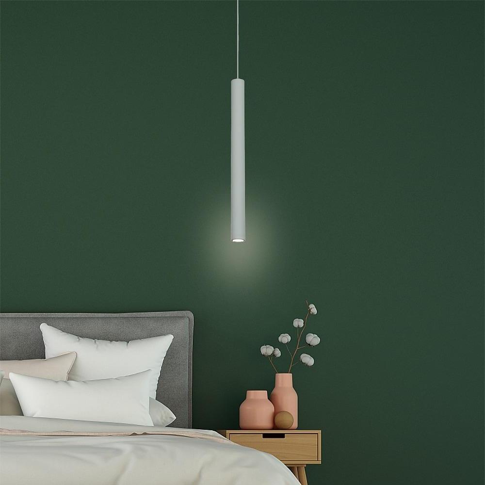 Sleek Black Pendant Light with Integrated Downlight LED