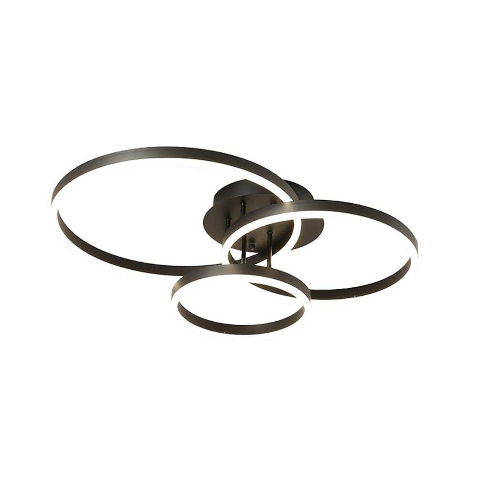 Modern Gold Flush Mount Ceiling Light with 3 Circles and 3 Bulbs