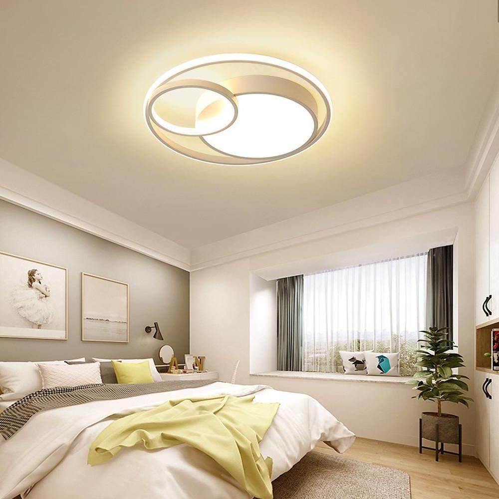Contemporary LED Round Flush Mount Ceiling Light - Triple Circle Design