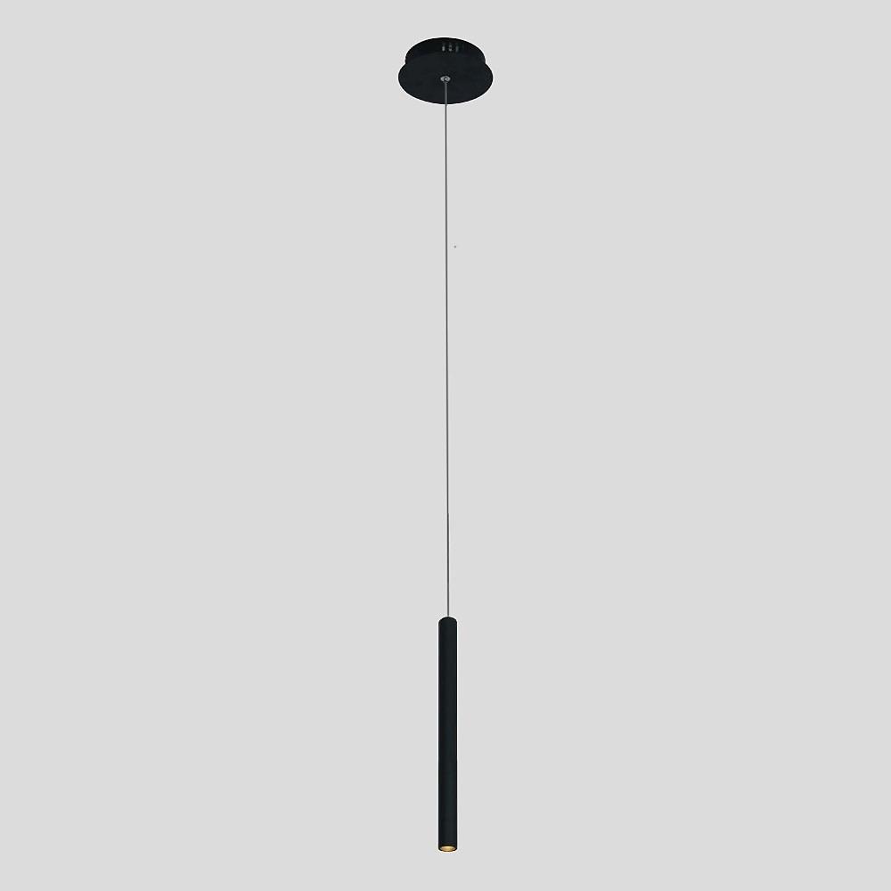 Sleek Black Pendant Light with Integrated Downlight LED